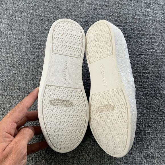 Vionic Shoes Women 5 Effortless Slip On Mules Gray White Leather Comfort Low Top - Picture 4 of 11